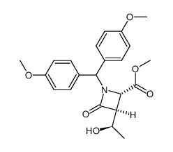 (3S,4S)-1-(di-p-anisylmethyl)-3-((R)-1-hydroxyethyl)-4-methoxycarbonyl-2-azetidinone Structure