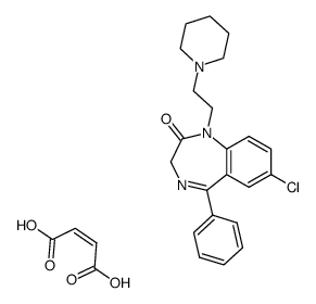 but-2-enedioic acid: 9-chloro-6-phenyl-2-[2-(1-piperidyl)ethyl]-2,5-di azabicyclo[5.4.0]undeca-5,8,10,12-tetraen-3-one结构式