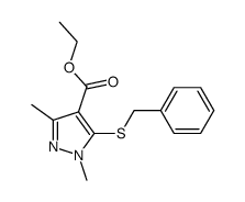 ethyl 5-benzylthio-1,3-dimethylpyrazole-4-carboxylate结构式