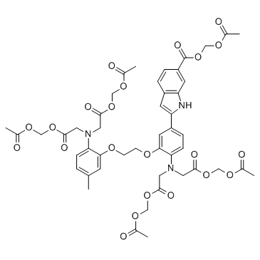 4-(6-羧基-2-吲哚基)-4'-甲基-2,2'-(乙烯基二氧)二苯胺-N,N,N',N'-四乙酸四(乙酰氧基甲基)酯图片