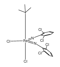 Re(N-2,6-C6H3Cl2)2(CH2t-Bu)Cl2 Structure