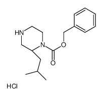 (S)-Benzyl 2-isobutylpiperazine-1-carboxylate hydrochloride Structure