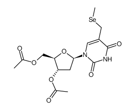 3',5'-bis-O-(acetyl)-5-methylselenylmethyl-2'-deoxyuridine Structure