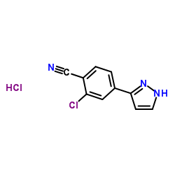 2-Chloro-4-(1H-pyrazol-3-yl)benzonitrile hydrochloride (1:1) Structure