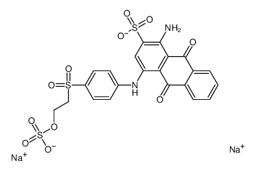 1-氨基-9,10-二氢-9,10-D二氧-4-[[4-[[2-(硫氧)乙基]磺酰基]苯基]氨基]-2-蒽磺酸二钠结构式