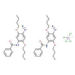 4-(benzoylamino)-2,5-dibutoxybenzenediazonium tetrachlorozincate (2:1) structure