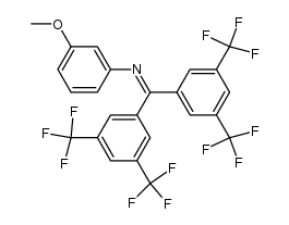 N-{bis[3,5-bis(trifluoromethyl)phenyl]methylidene}(3-methoxyaniline)结构式