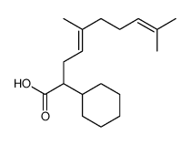 (4E)-2-cyclohexyl-5,9-dimethyl-deca-4,8-dienoic acid Structure