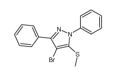 4-bromo-5-(methylthio)-1,3-diphenyl-1H-pyrazole结构式