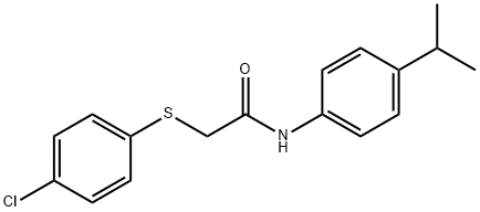 2-[(4-chlorophenyl)sulfanyl]-N-[4-(propan-2-yl)phenyl]acetamide结构式