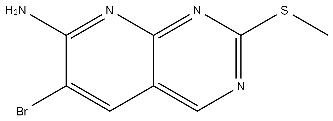 Pyrido[2,3-d]pyrimidin-7-amine, 6-bromo-2-(methylthio)- Structure