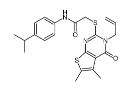 2-(5,6-dimethyl-4-oxo-3-prop-2-enylthieno[2,3-d]pyrimidin-2-yl)sulfanyl-N-(4-propan-2-ylphenyl)acetamide Structure