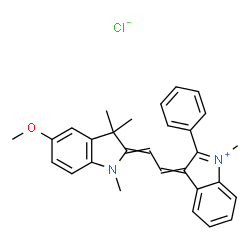 5-methoxy-1,3,3-trimethyl-2-[2-(1-methyl-2-phenyl-1H-indol-3-yl)vinyl]-3H-indolium chloride Structure