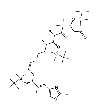 (3S,6R,7S,8S,12Z,15S,16E)-3,7,15-tris(tert-butyldimethylsilyloxy)-4,4,6,8,16-pentamethyl-17-(2-methyl-1,3-thiazol-4-yl)-5-oxo-heptadeca-12,16-dienal结构式