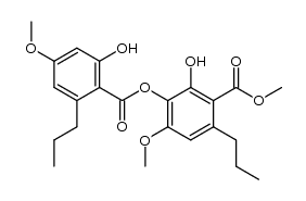 2-Hydroxy-3-[(2-hydroxy-4-methoxy-6-propylbenzoyl)oxy]-4-methoxy-6-propylbenzoic acid methyl ester Structure