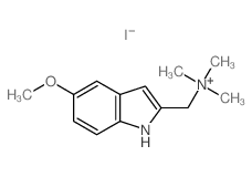 (5-methoxy-1H-indol-2-yl)methyl-trimethyl-azanium结构式