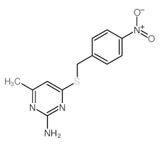 2-Pyrimidinamine,4-methyl-6-[[(4-nitrophenyl)methyl]thio]- Structure