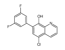 5-chloro-7-(3,5-difluorophenyl)quinolin-8-ol结构式