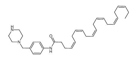 1-[4-(cis-4,7,10,13,16,19-docosahexenoyl)amino]benzylpiperazine结构式