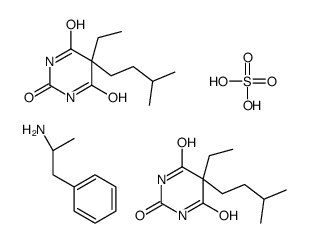 5-ethyl-5-(3-methylbutyl)-1,3-diazinane-2,4,6-trione,(2S)-1-phenylpropan-2-amine,sulfuric acid Structure