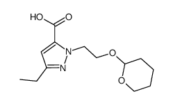 3-ethyl-1-[2-(tetrahydro-2H-pyran-2-yloxy)ethyl]-1H-pyrazole-5-carboxylic acid Structure