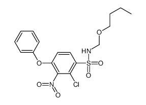 N-(butoxymethyl)-2-chloro-3-nitro-4-phenoxybenzenesulfonamide结构式