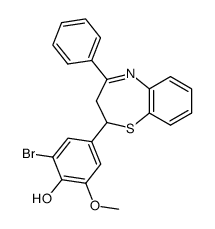 2-Bromo-6-methoxy-4-(4-phenyl-2,3-dihydro-benzo[b][1,4]thiazepin-2-yl)-phenol结构式