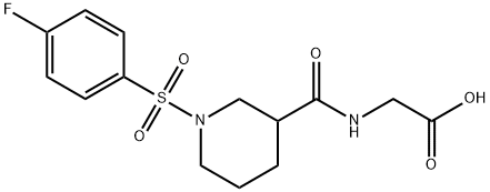 2-(1-((4-fluorophenyl)sulfonyl)piperidine-3-carboxamido)acetic acid Structure