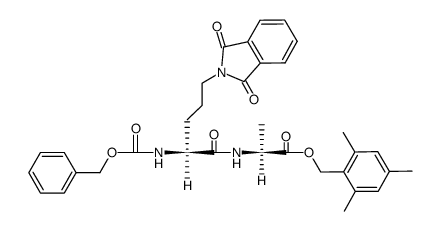 α-Benzyloxycarbonyl-δ-phthaloyl-L-ornithyl-L-alanin-(2,4,6-trimethyl-benzylester) Structure