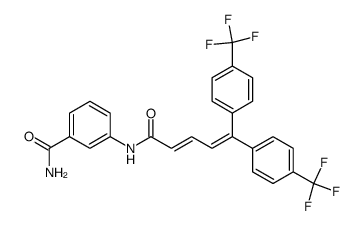 (E)-N-(3-Carbamoylphenyl)-5,5-bis[4-(trifluoromethyl)phenyl]-2,4-pentadienamide结构式