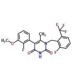 5-(2-Fluoro-3-methoxyphenyl)-1-[[2-fluoro-6-(trifluoromethyl)phenyl]methyl]-6-methyl-2,4(1H,3H)-pyrimidinedione Structure