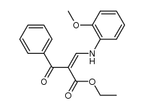 ethyl 2-benzoyl-3-((2-methoxyphenyl)amino)acrylate Structure