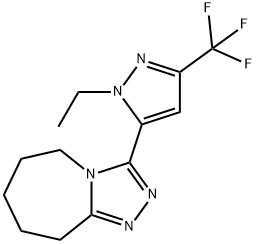 3-(1-乙基-3-(三氟甲基)-1H-吡唑-5-基)-6,7,8,9-四氢-5H-[1,2,4]三唑并[4,3-A]氮杂结构式