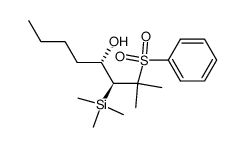 (3S,4S)-2-methyl-2-(phenylsulfonyl)-3-(trimethylsilyl)octan-4-ol Structure