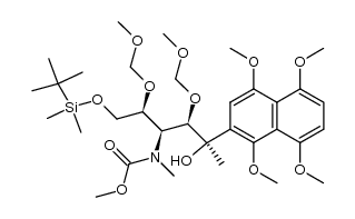 (2R,3R,4S,5S)-(-)-6-(tert-butyldimethylsilyloxy)-4-(N-methoxycarbonyl-N-methylamino)-3,5-bis(methoxymethyloxy)-2-(1,4,5,8-tetramethoxy-2-naphthalenyl)-2-hexanol Structure