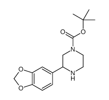 2-Methyl-2-propanyl 3-(1,3-benzodioxol-5-yl)-1-piperazinecarboxyl ate结构式