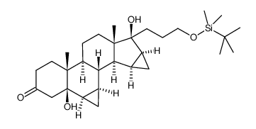 17α-[3-(tert-butyldimethylsilanyloxy)propyl]-6β,7β,15β,16β-dimethylen-5β-androstan-3β,5,17β-ol-3-one结构式