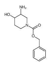 (+/-)-benzyl 3-amino-4-hydroxypiperidine-1-carboxylate结构式