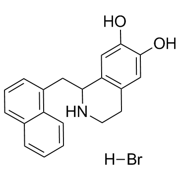 1,2,3,4-四氢-1-(1-萘基甲基)-6,7-异喹啉二醇氢溴酸盐结构式