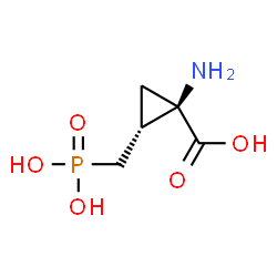 Cyclopropanecarboxylic acid, 1-amino-2-(phosphonomethyl)-, (1R,2R)-rel- Structure