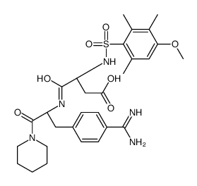 (3S)-4-[[(2R)-3-(4-carbamimidoylphenyl)-1-oxo-1-piperidin-1-ylpropan-2-yl]amino]-3-[(4-methoxy-2,3,6-trimethylphenyl)sulfonylamino]-4-oxobutanoic acid结构式
