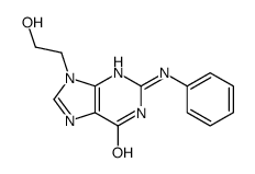 2-anilino-9-(2-hydroxyethyl)-3H-purin-6-one结构式