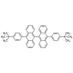 10,10'-Bis[4-(2-methyl-2-propanyl)phenyl]-9,9'-bianthracene结构式