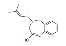 3-methyl-4-(3-methylbut-2-enyl)-3,5-dihydro-1H-1,4-benzodiazepin-2-one结构式