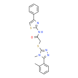 2-{[4-Methyl-5-(2-methylphenyl)-4H-1,2,4-triazol-3-yl]sulfanyl}-N-(4-phenyl-1,3-thiazol-2-yl)acetamide结构式