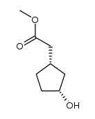 methyl 2-[(1R,3S)-rel-3-hydroxycyclopentyl]acetate结构式