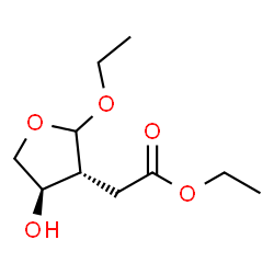 3-Furanaceticacid,2-ethoxytetrahydro-4-hydroxy-,ethylester,(3R,4R)-(9CI) Structure