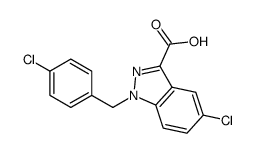 5-chloro-1-[(4-chlorophenyl)methyl]indazole-3-carboxylic acid结构式