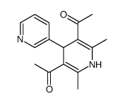 1-(5-acetyl-2,6-dimethyl-4-pyridin-3-yl-1,4-dihydropyridin-3-yl)ethanone结构式