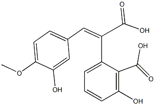 3,3'-Dihydroxy-4'-methoxy-α,2-stilbenedicarboxylic acid结构式